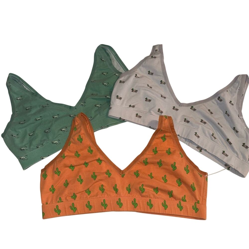 MEUNDIES printed set of three bralettes XL